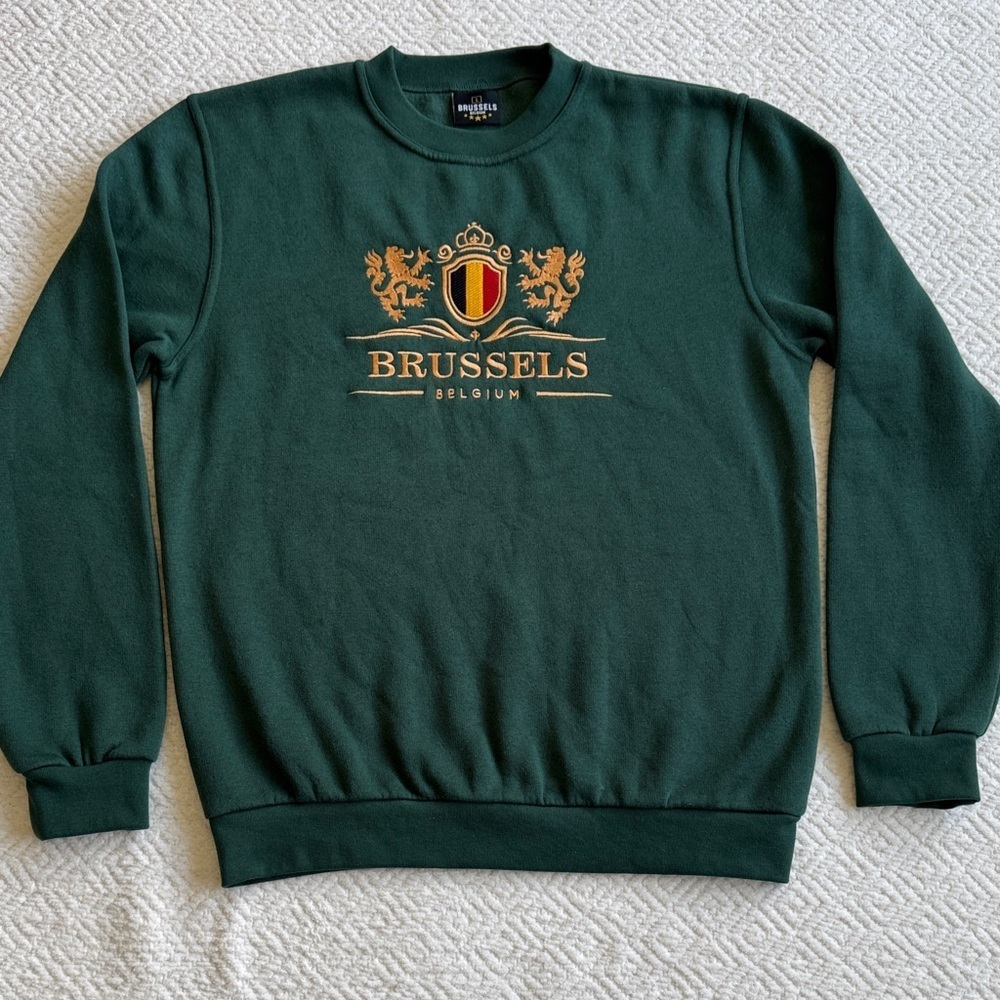 Brussels Forest Green Crew Neck Sweater Size L